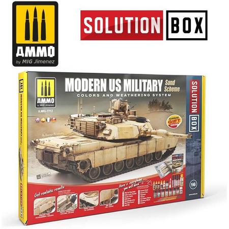 AMMO MIG 7712 Modern US Military Sand Scheme - Solution Box Effecten set