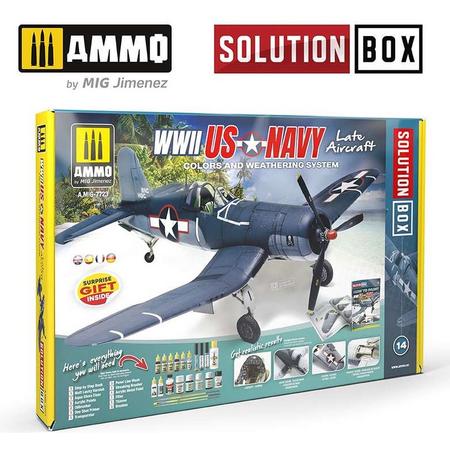 AMMO MIG 7723 US Navy - WWII Late - Solution Box Effecten set