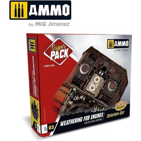 AMMO MIG 7804 Weathering for engines - Super Pack!  Verf set
