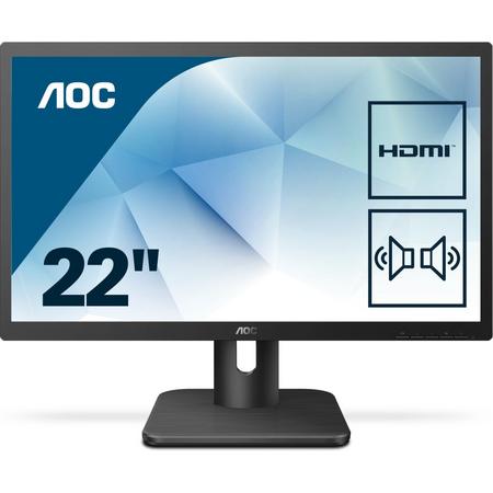 AOC Essential-line 22E1D computer monitor 54,6 cm (21.5) 1920 x 1080 Pixels Full HD LED Flat Mat Zwart