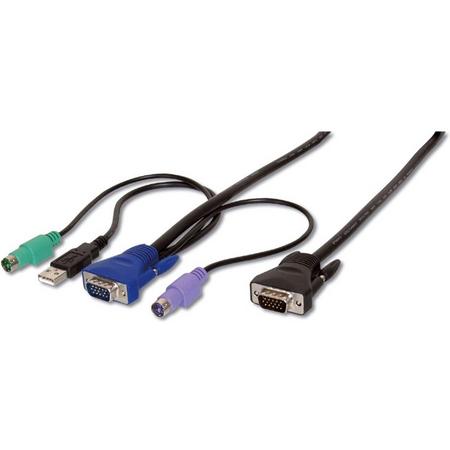 ASSMANN Electronic KVM Cable 5m Zwart toetsenbord-video-muis (kvm) kabel