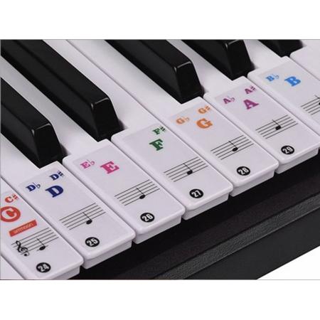 Gekleurde Piano Keyboard Stickers - Transparant Eenvoudig Verwijderbare Muzieknoten - Noten Leren Spelen - Geschikt voor 88, 61, 54 en 49 Toetsen