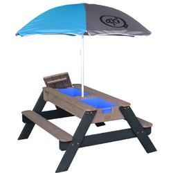 AXI Nick Zand & Water Picknicktafel / Antraciet, grijs / FSC 100% Ceder hout / 5 jaar garantie! / Incl. parasol en 2 kunststofbakken