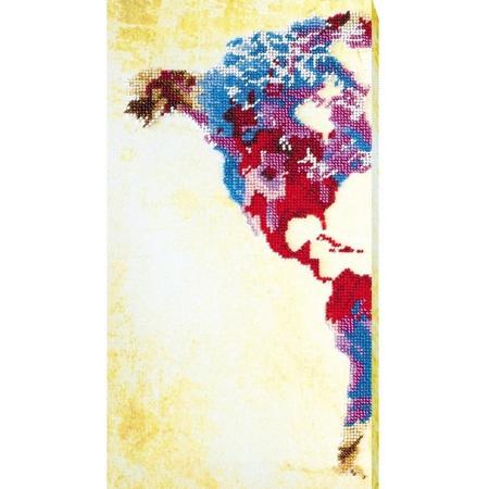 kralen borduurpakket WORLDMAP (deel 1) ABRIS ART