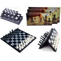 Activ24™ - Schaakset 25x25 cm – met zwarte & witte schaakstukken – opvouwbaar magnetisch schaakspel