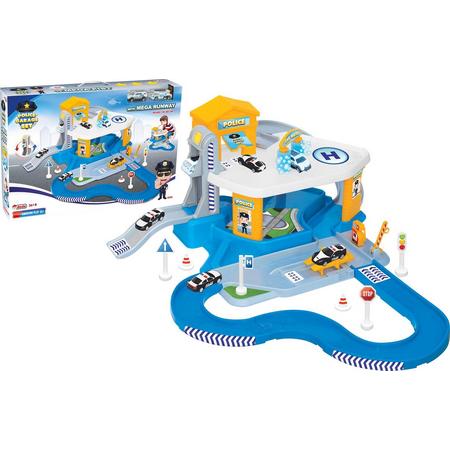 Politie - Speelgoedgarage - Parkeergarage -  Speelgoed jongens 3 jaar - Auto speelgoed - Garage speelgoed - Speelgoed garage met verdiepingen - Jongens speelgoed