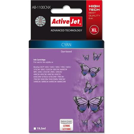 ActiveJet Brother LC-1100/980 Cyan 11 ml (19.00 pag/ml)