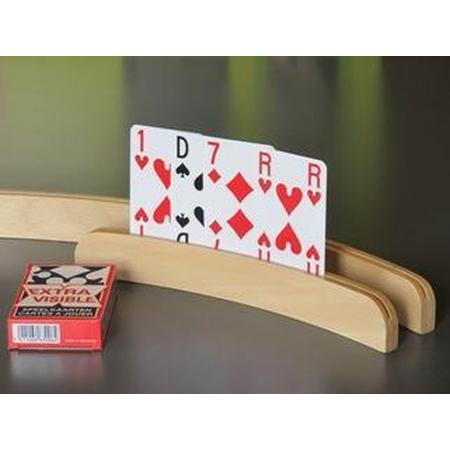 Luxe houten speelkaartenhouder Klein 25,5 cm