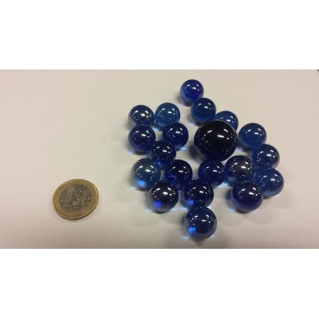 Knikker -  Kristal Waterblauw(20x16mm en 1x25mm)