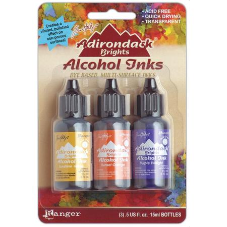 Adirondack Alcohol Ink kit yellow orange purple