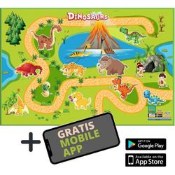 Akar Toys - Dinosaurs - Speelmat / Speeltapijt / Speelmat Foam / Speelgoed / Met GRATIS App - 150x100cm