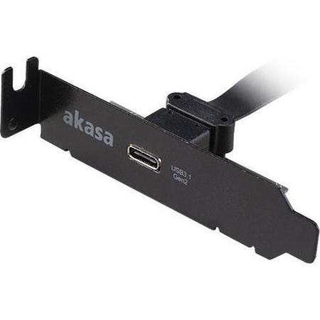 Akasa Low Profile PCI Bracket Adapter USB 3.1 Typ C - schwarz - Kabel - Digital/Daten USB C USB 3.1 Gen 2 internal connector Zwart