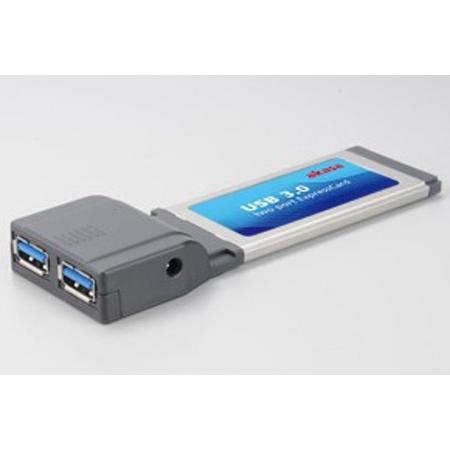 Akasa USB 3.0 Express card with 2 Super Speed USB 3.0 Ports for notebooks