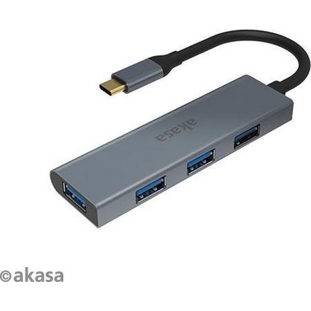 Akasa USB C 3.1 Gen1 Hub, 4 USB A 3.0-poorten