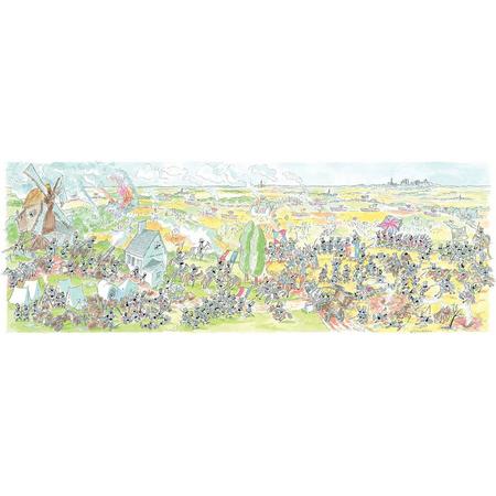 Legpuzzel Slag bij Waterloo, panorama getekend door Fabio Vettori 1080 stukjes