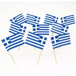 10 x cocktailprikkers Griekse vlag - cocktailprikkers vlag - party prikkers 10 stuks – Griekse verjaardag- verjaardag – Griekenland - Prikkers–feestprikkers – feest