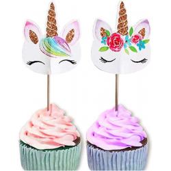 Unicorn topper - 10 stuks cupcake toppers - Eenhoorn topper - Taart topper - Cake - Taart - Prikker - 9 cm