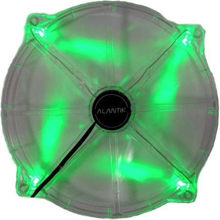 ALANTIK TRANSPARENT CASE FAN WITH GREEN LED LIGHT - 20CM