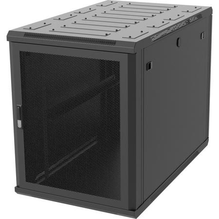 Alfaco 15U Serverkast - 19 met geperforeerde deuren, voor onder de bureaus (BxDxH) 600x1000x769mm