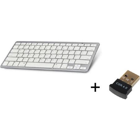 Wireless Keyboard Draadloos toetsenbord Met Bluetooth Dongle - Draadloos - Wit - Windows - Apple Mac ipad - Samsung - Smart TV / Android
