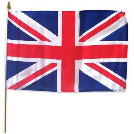Zwaaivlag Engeland stof 30 x 40 cm op stokje 60 cm