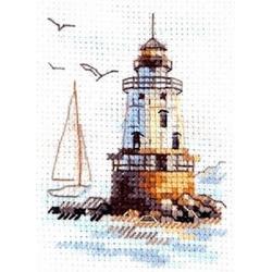 Borduurpakket Alisa Sunny Morning-Lighthouse - Zonnige dag bij de Vuurtoren - telpatroon om zelf te borduren
