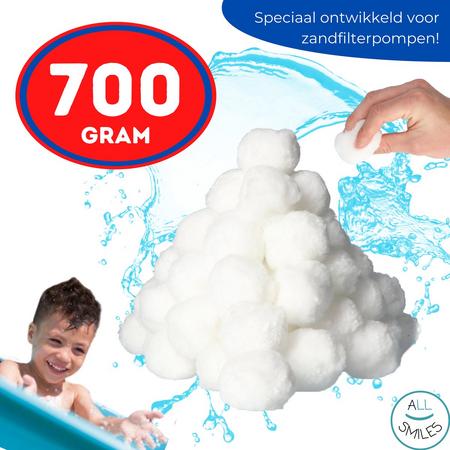 700 gr Polysphere Aqualoon Filterbollen - All Smiles Filterballen  voor vervanging van filterzand of glasparels in de zandfilterpomp