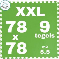 All Smiles - Vloertegels XL - 9 stuks - 78x78 cm - Groen - 5.5 meter m2 - Zwembad Ondervloer - Camping Tentvloer - Jacuzzi