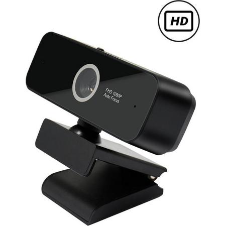 Webcam voor PC/Mac/Laptop - USB & Microfoon - Full HD - 1080p / 2.1 MegaPixel - Ingebouwde Privacy Klep - Plug & Play - 2021 Model