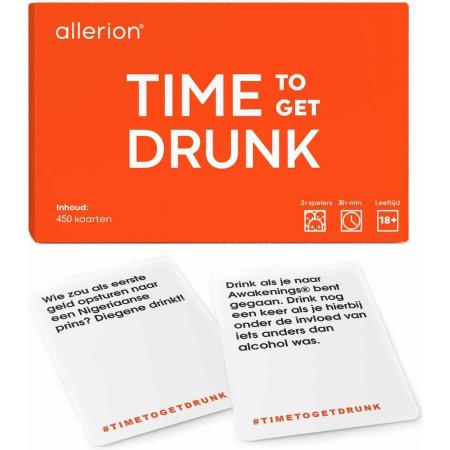 Allerion - Time To Get Drunk - Drankspel met 450 Verschillende kaarten - Kaartspel -Inclusief Opbergdoos