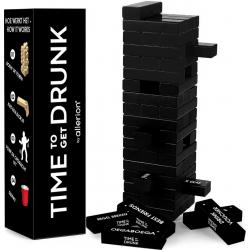 Allerion - Time To Get Drunk Tower Edition – Drankspel – Jenga – 54 Blokken