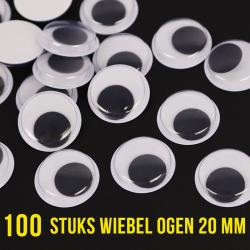 Allernieuwste.nl® 100 Stuks Wiebelogen 20 mm - Bewegende Zelfklevende Wiebel Oogjes 2 cm - Creatieve Knutsel Ogen 20 mm