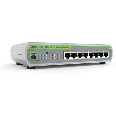 Allied Telesis AT-FS710/8E-60 Unmanaged Fast Ethernet (10/100) Grijs Power over Ethernet (PoE)