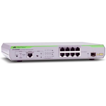 Allied Telesis AT-GS908M-50 Beheerde netwerkswitch L2 Gigabit Ethernet (10/100/1000) Zilver