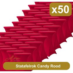 Statafelrok candy rood 80 cm - per 50 - partytafel - Alora tafelrok voor statafel - Statafelhoes - Bruiloft - Cocktailparty - Stretch Rok - Set van 50