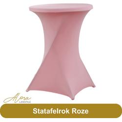 Statafelrok roze 80 cm - partytafel - Alora tafelrok voor statafel - Statafelhoes - Bruiloft - Cocktailparty - Stretch Rok
