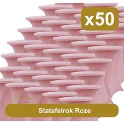 Statafelrok roze 80 cm per 50 - partytafel - Alora tafelrok voor statafel - Statafelhoes - Bruiloft - Cocktailparty - Stretch Rok - Set van 50