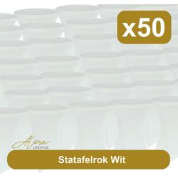 Statafelrok wit 80 cm - per 50 - partytafel - Alora tafelrok voor statafel - Statafelhoes - Bruiloft - Cocktailparty - Stretch Rok - Set van 50