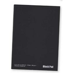 Zwart tekenpapier A3 300 gram kop gelijmd 10 vellen