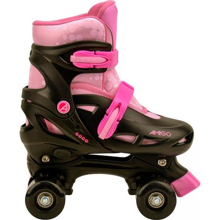 AMIGO Gogo rolschaatsen - Voor meisjes - Zwart/Roze - Maat 30-33