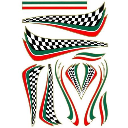 Amigo Fietsstickers Italian Checker Groen/wit/rood