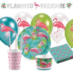 Flamingo verjaardagspakket 63 stuks