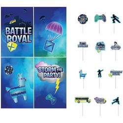 Fortnite - Battle Royal - Fotoshoot accessoires - Photo booth Props - Set met achtergrond - 16-Delig rekwisieten.