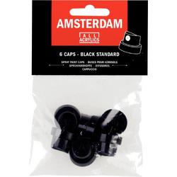 Spraypaint - Sprayverf - Caps - Zwart - Amsterdam - 6 stuks