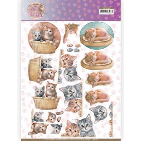 3 D knipvel Amy Design - Cats World CD11368 - kittens - 1 knipvel