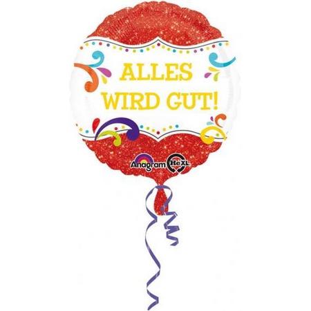 Anagram Folieballon Alles Wird Gut 43 Cm Rood/wit