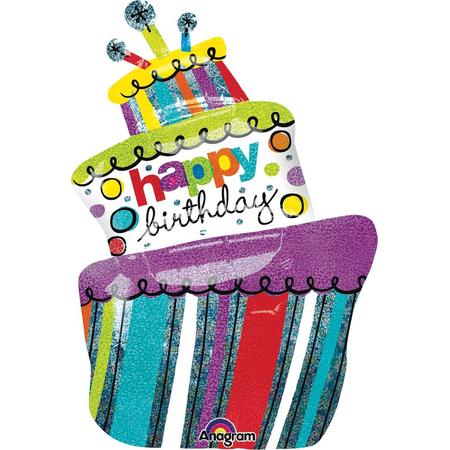 Anagram Folieballon Birthday Cake Junior 94 X 61 Cm