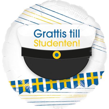 Anagram Folieballon Geslaagd Zweeds 43 Cm Wit