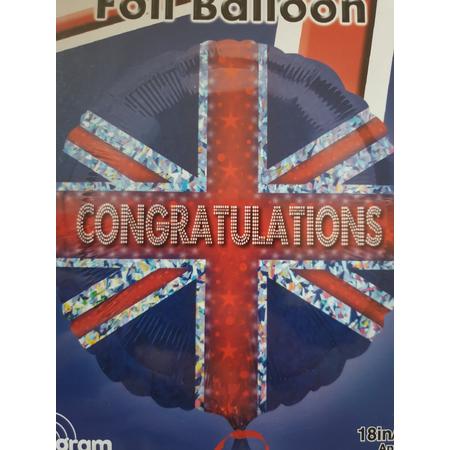 Folie ballon Engelse vlag gevuld met helium