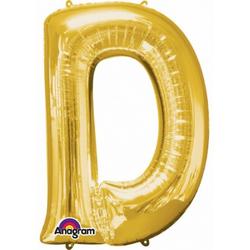 Letter D ballon goud 86 cm